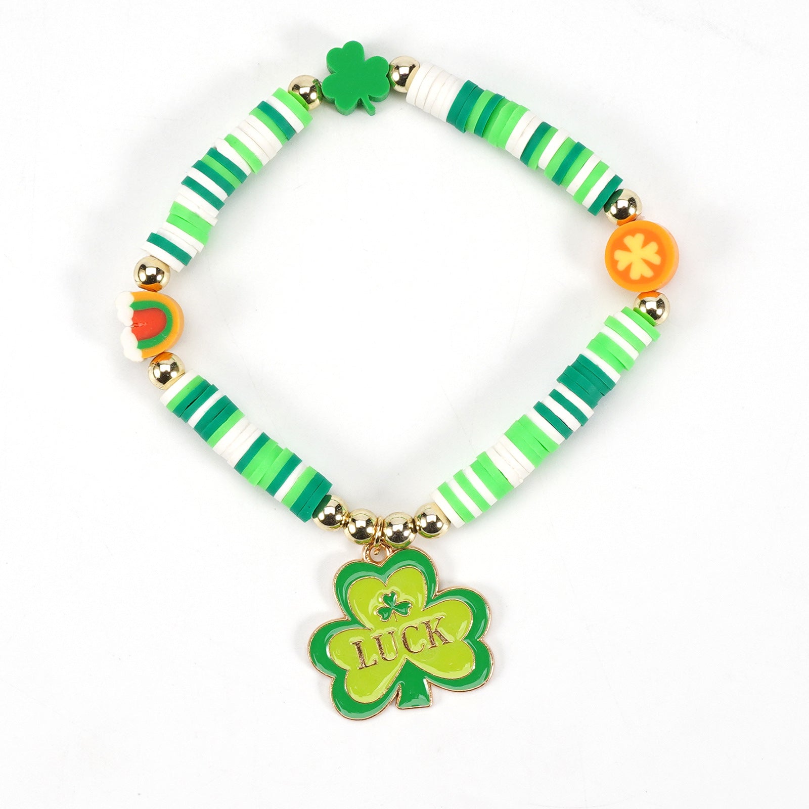 St. Patrick's Day Bracelet with A Fresh Green Clover Pendant and Lucky Letter - product image 6
