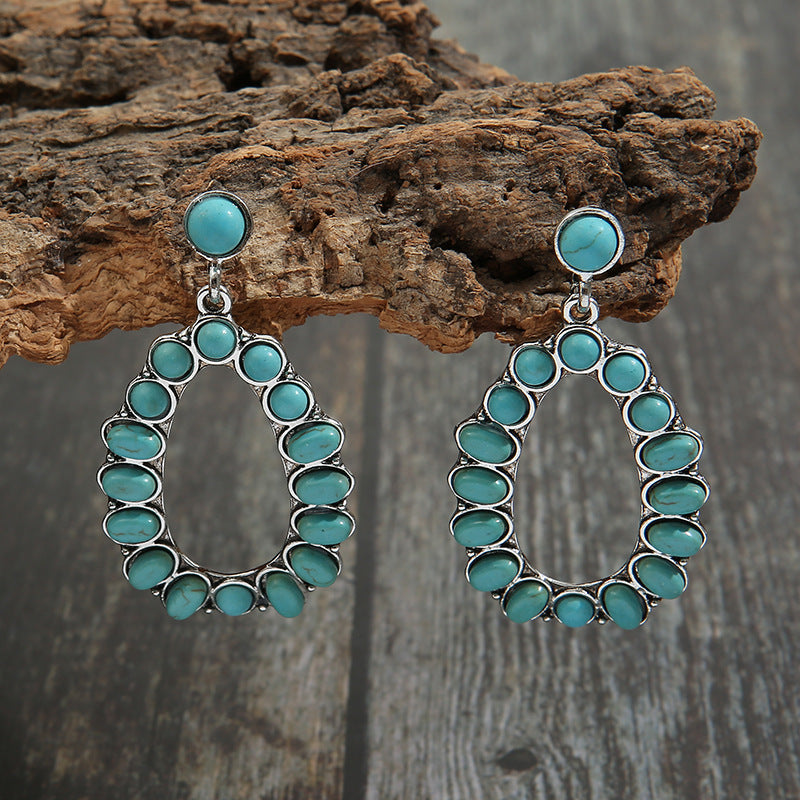 Turquoise Vintage Statement Cross Earrings - product image 1