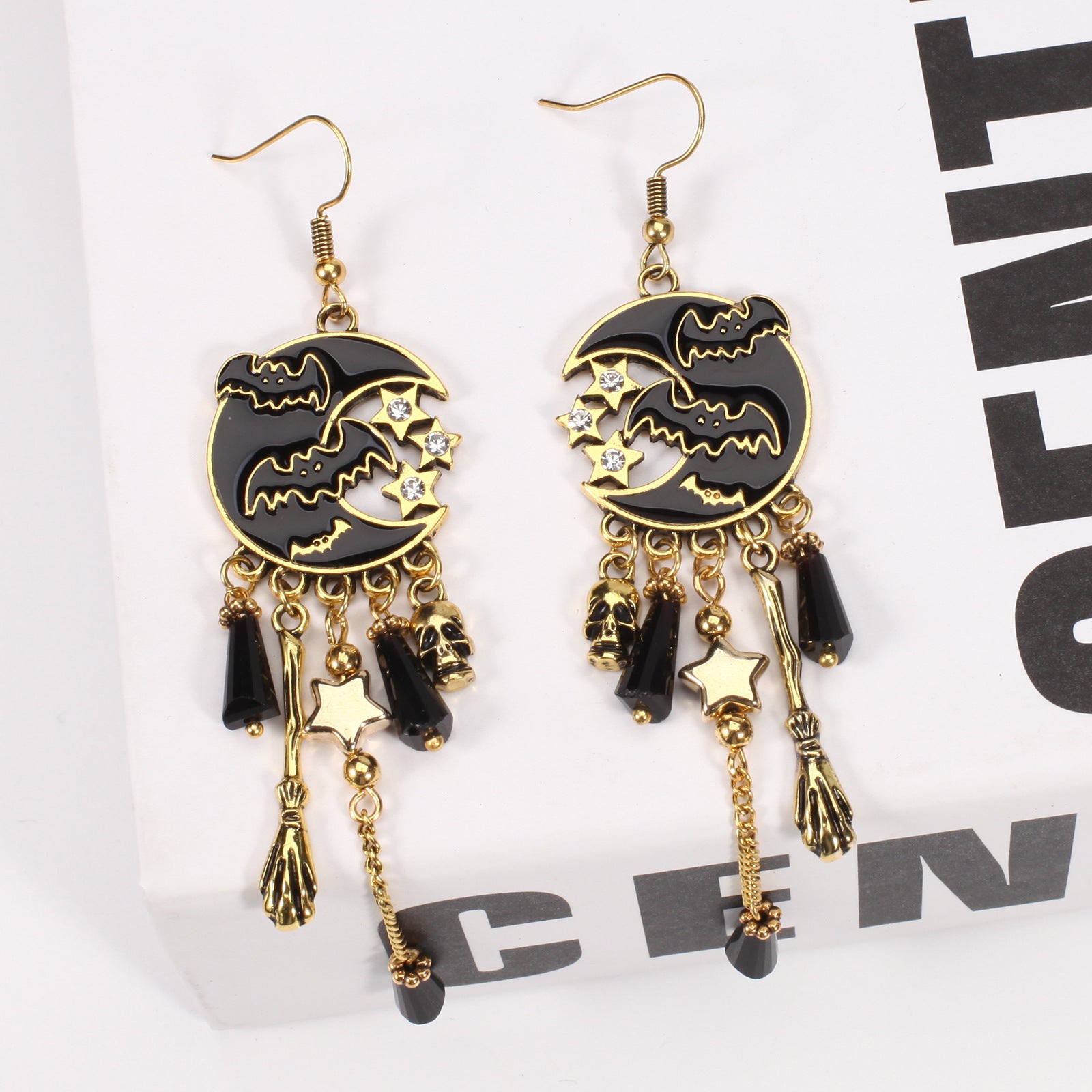 Halloween Earrings Pumpkin Hat Ghost Skull Bat Spider Web Pattern Earrings - product image 29