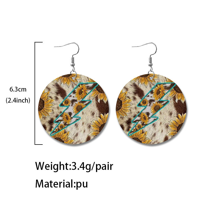 Western Vintage Cross Leather Earrings - product image 4
