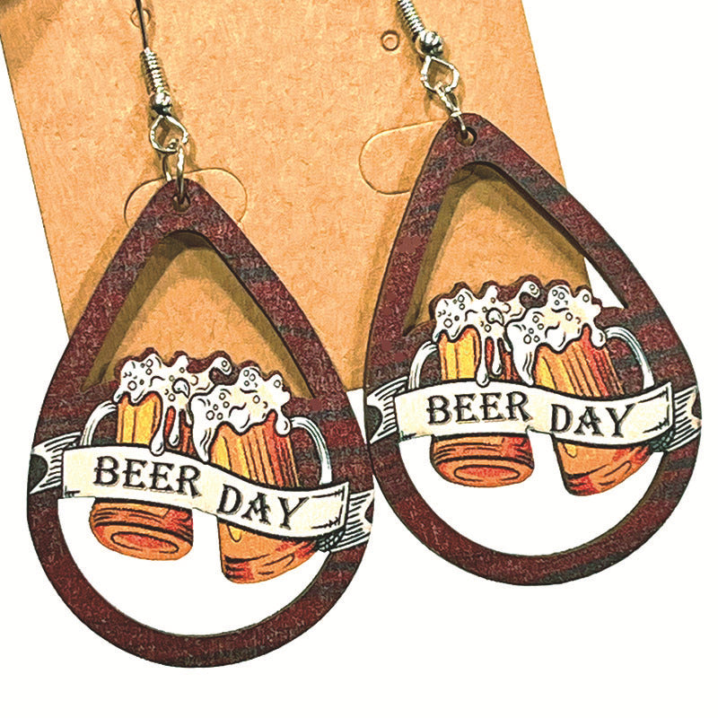 Vintage Cross Wood Earrings - product image 2