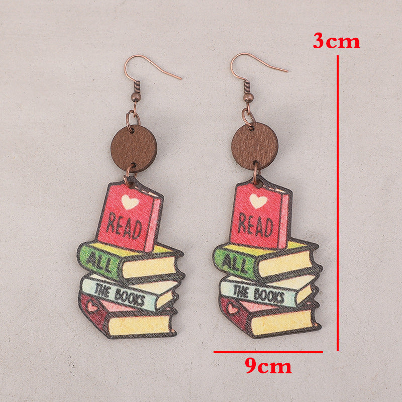 Vintage Heart Cross Wood Earrings - product image 3