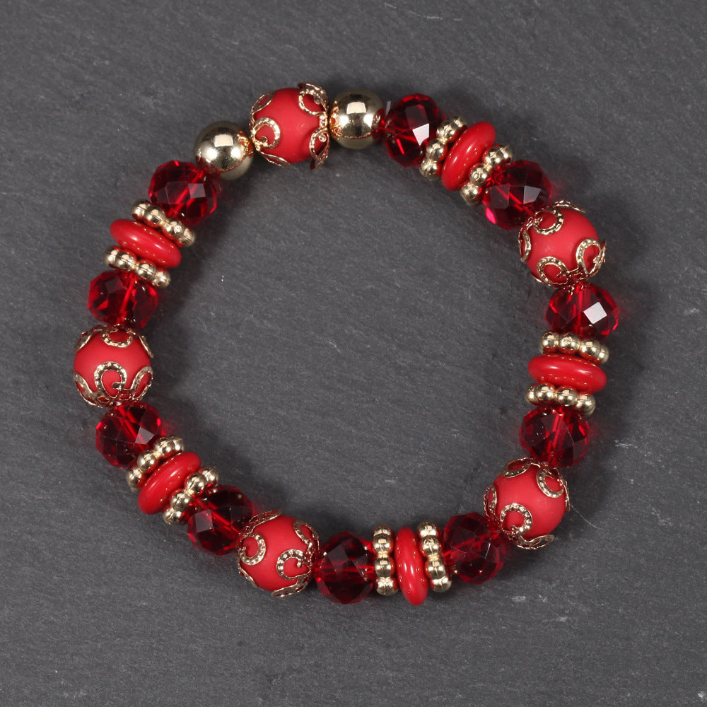 Boho Heart Cross Beaded Crystal Necklace for Women