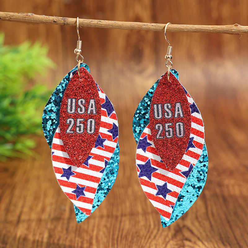 Cross Leather Earrings for Women