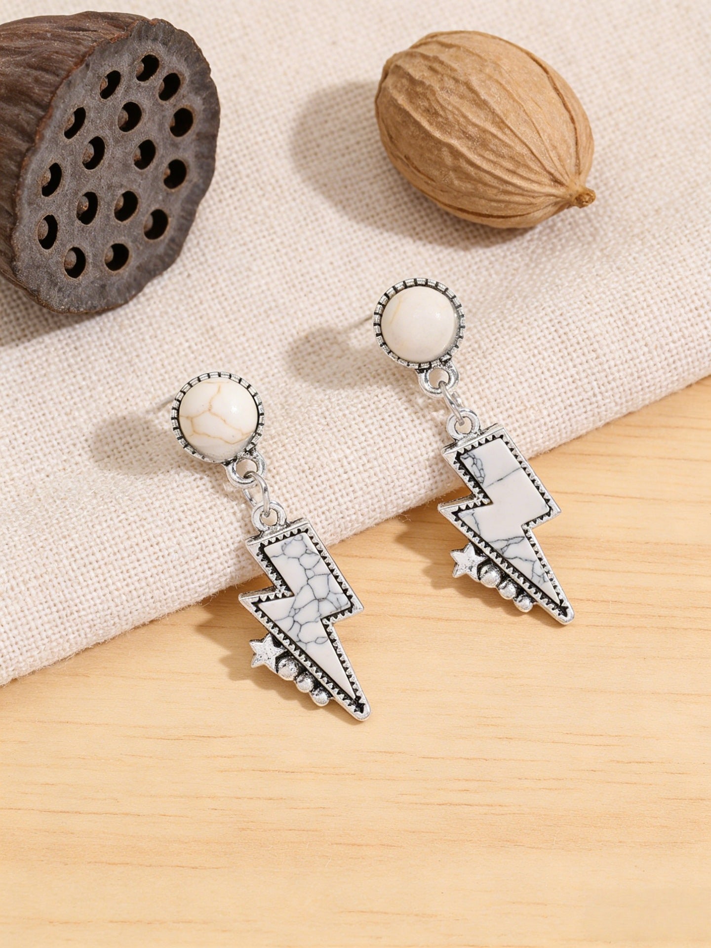 Turquoise Statement Cross Earrings