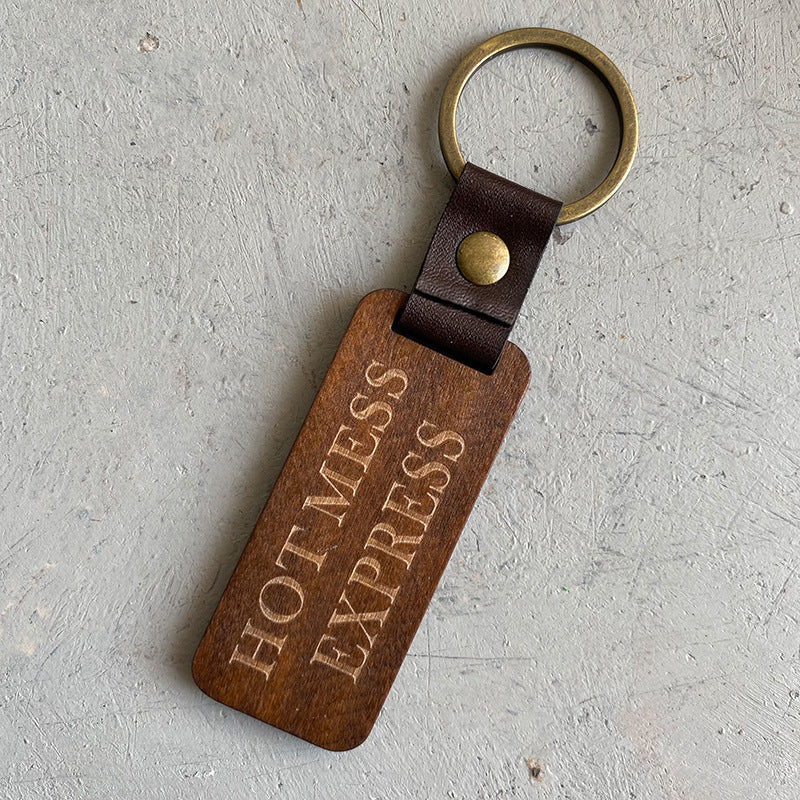 Vintage Cross Flag Wood Leather Necklace - product image 3
