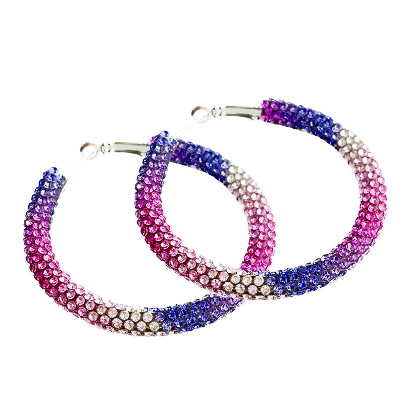 Supply Easter Women's Earrings Gradient Color Dreamy Pink Sparkling Diamond - product image 2