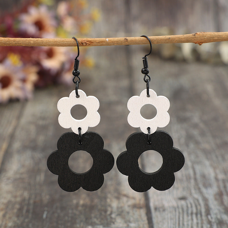 Vintage Floral Wood Earrings for Women - product image 1