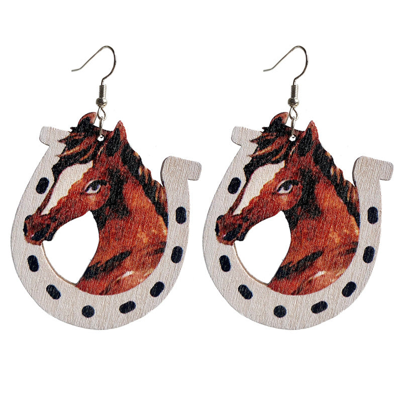 Western Statement Floral Cactus Cross Earrings - product image 5