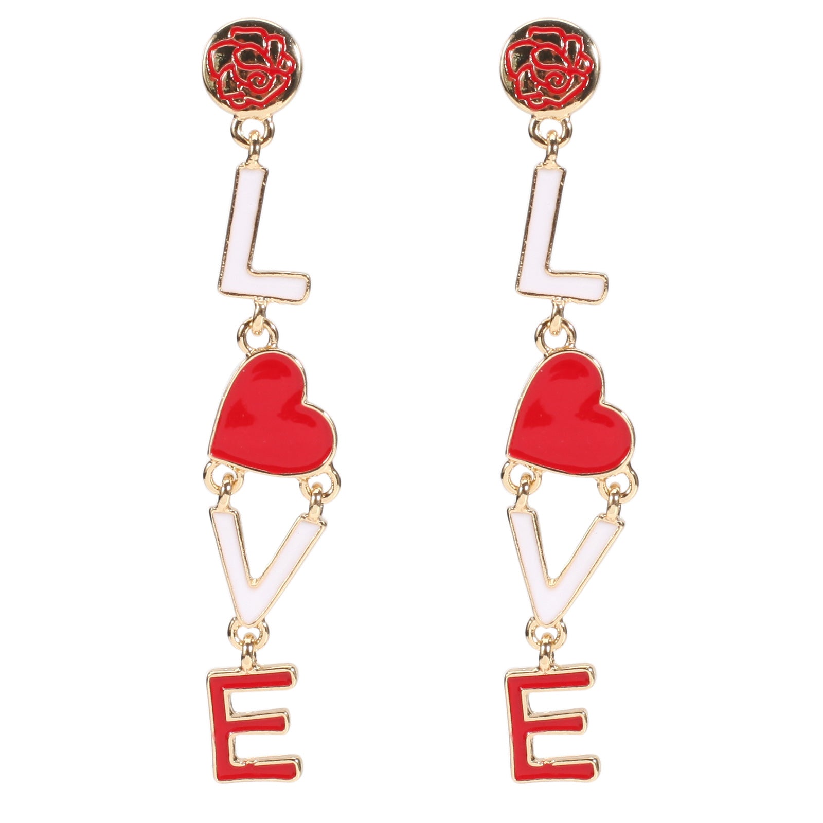 Heart Cross Crystal Earrings - product image 3