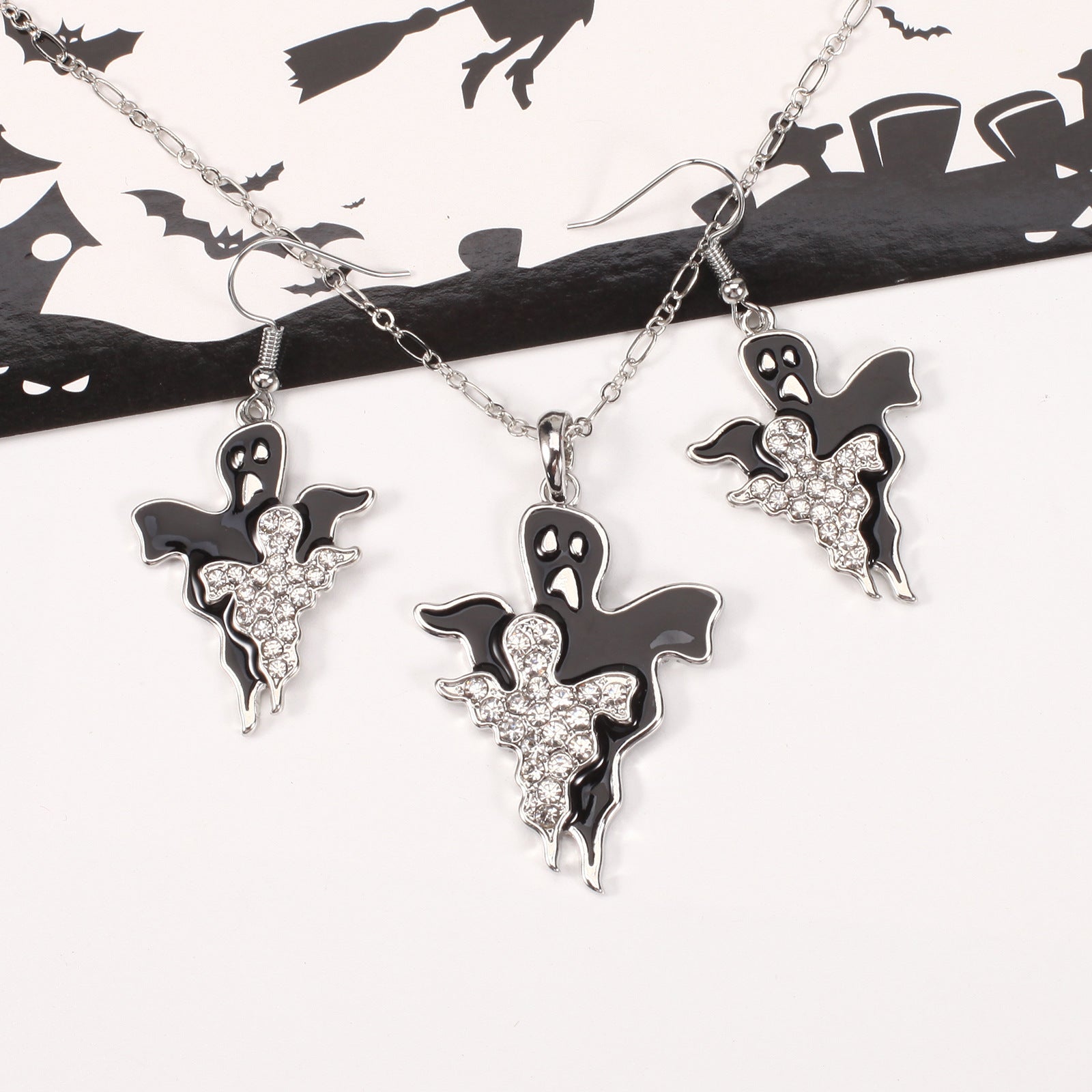 Halloween Necklace and Earring Set with Pumpkin - Screaming Skull - Ghost - - product image 29
