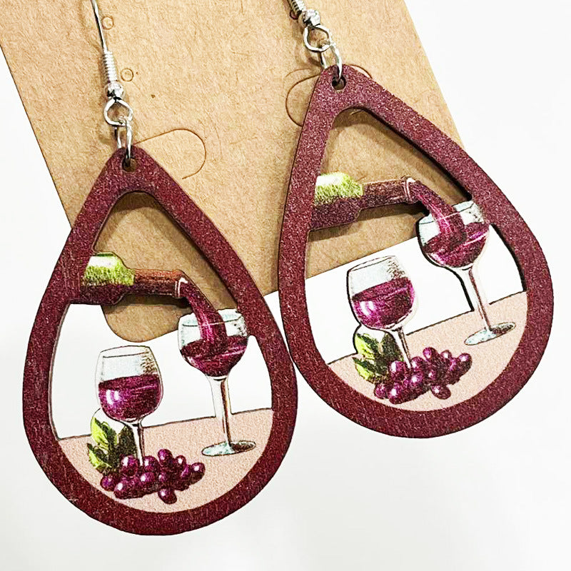 Vintage Cross Wood Earrings - product image 11