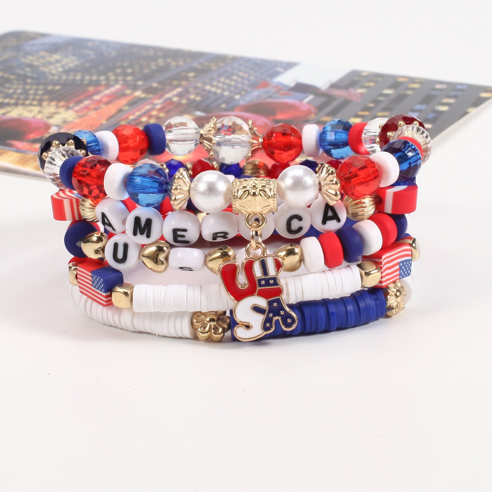 Flag Beaded Crystal Bracelet - product image 32