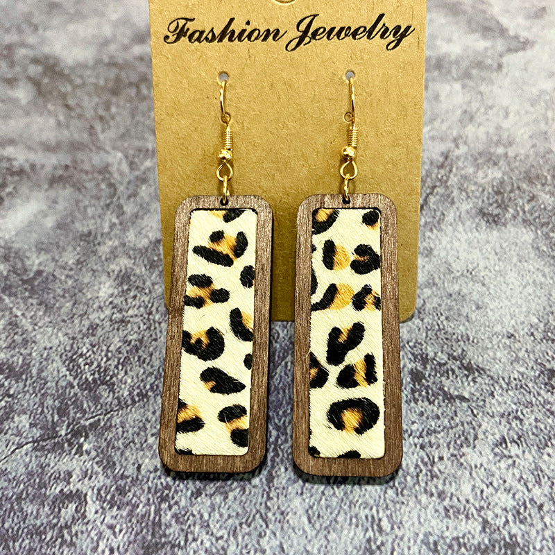 Western Vintage Geometric Cross Leather Earrings - product image 7