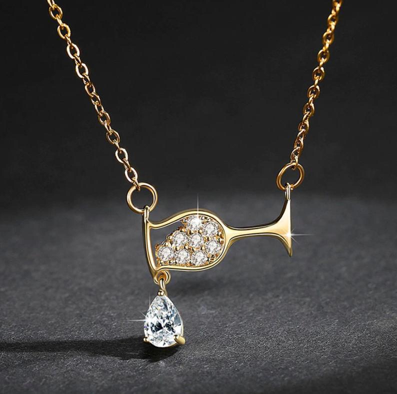 Cross Wine Glass Necklace - product image 1