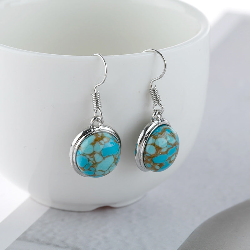Turquoise Vintage Crystal Earrings - product image 2