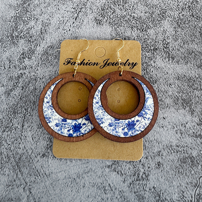 Floral Cross Wood Earrings - product image 3