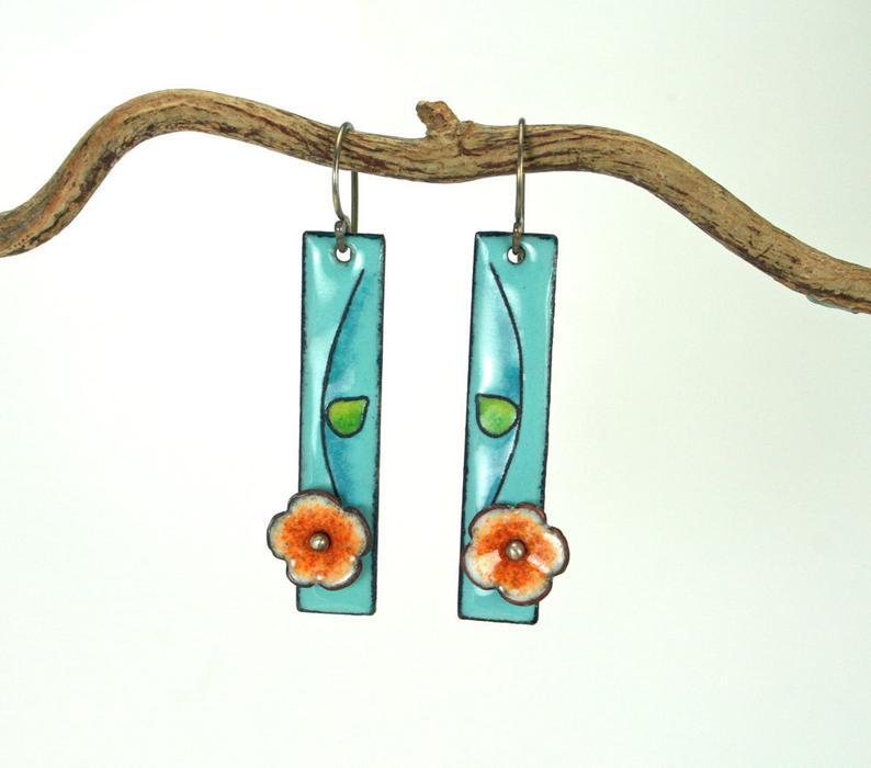 Floral Cross Earrings