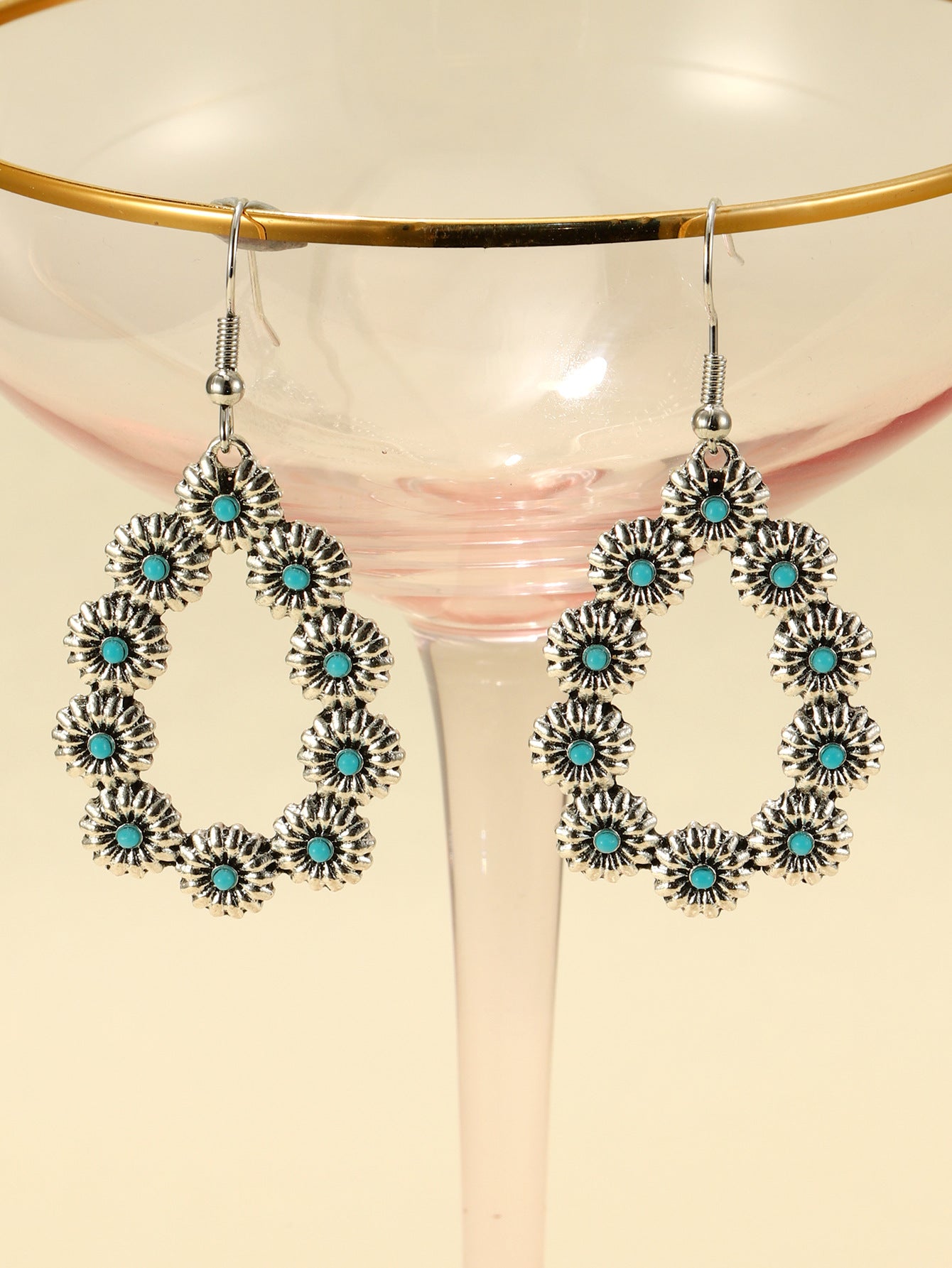 Turquoise Floral Cross Earrings for Women - product image 16