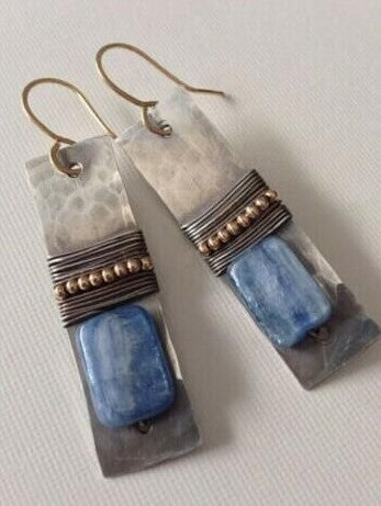 Earrings Inlaid with Sea Blue Topaz for Women Creative Rotating Water Drop - product image 45