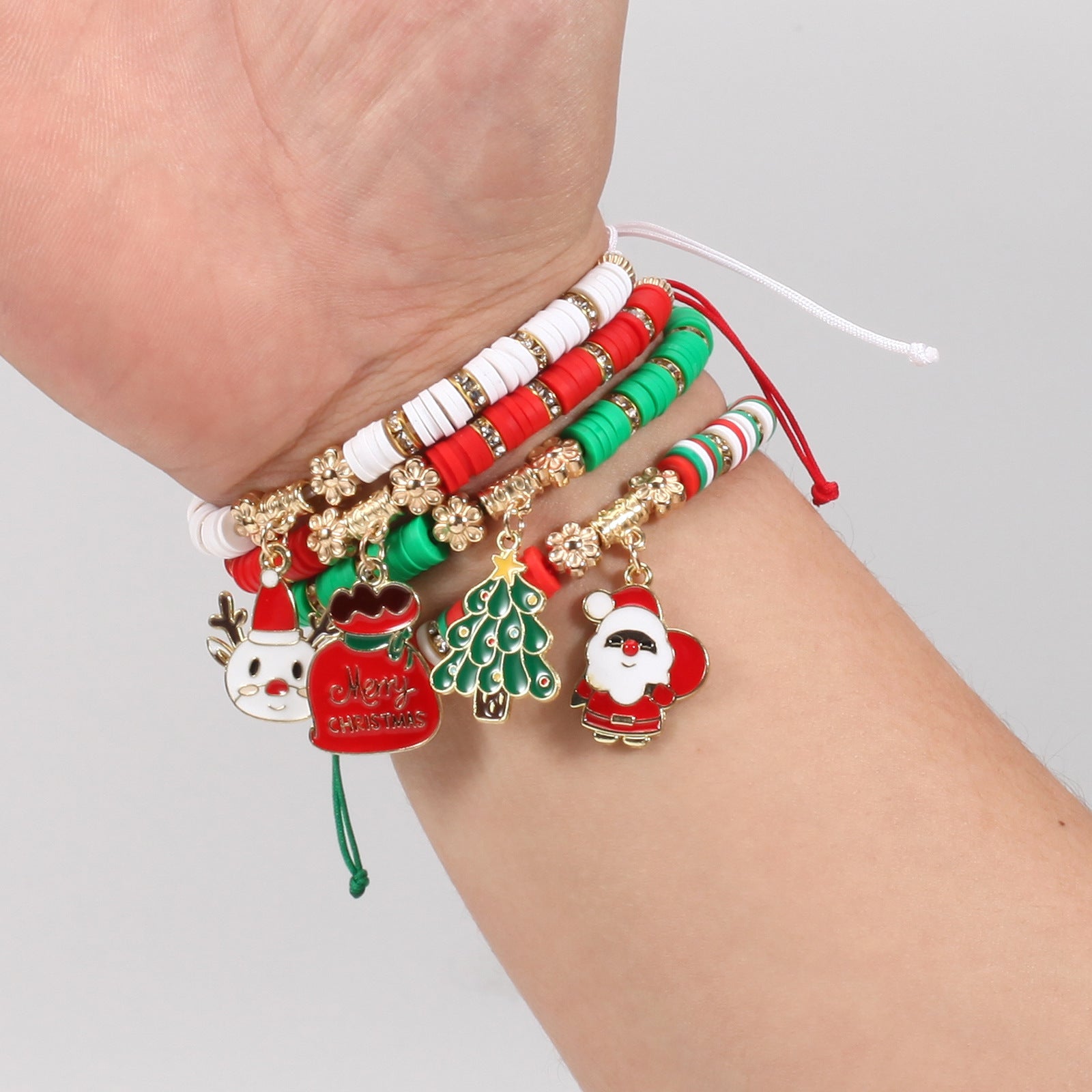 Christmas Bracelet Braided Adjustable Bracelet Snowman - Christmas Tree - - product image 35