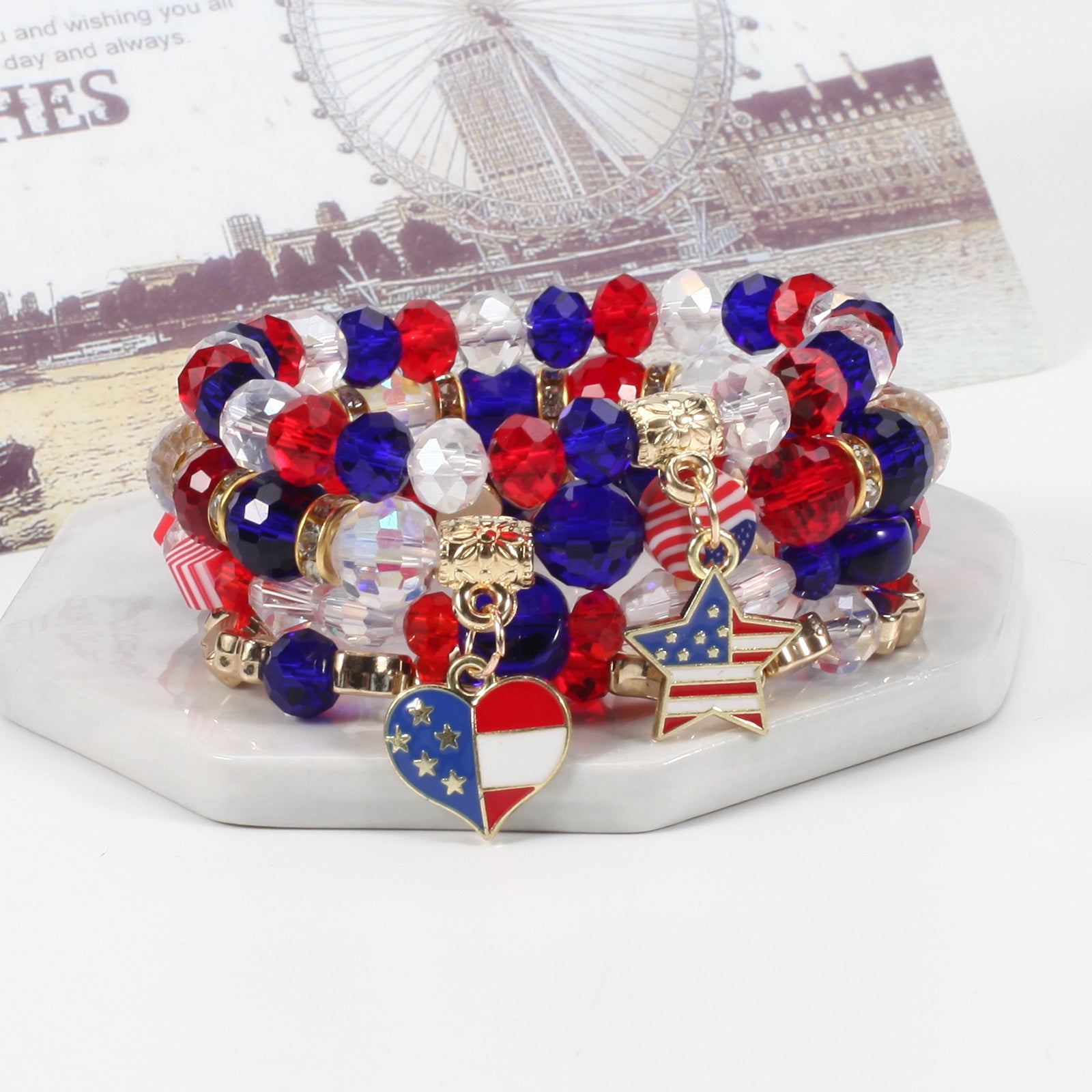 Flag Beaded Crystal Bracelet - product image 3