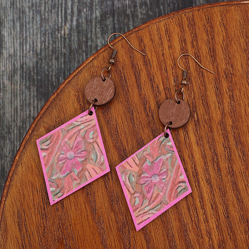 Boho Vintage Cross Wood Earrings - product image 3