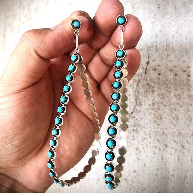 Turquoise Statement Cross Earrings - product image 7