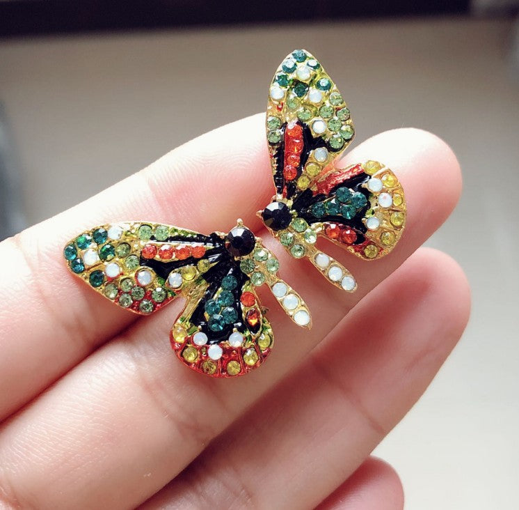 Heart Cross Butterfly Crystal Earrings for Women