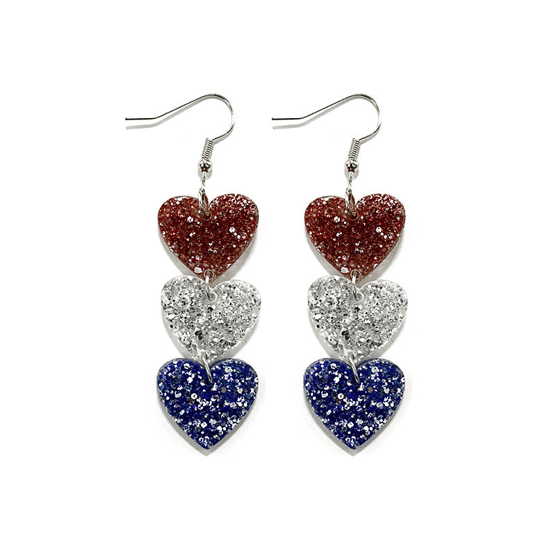 Heart Cross Flag Acrylic Earrings - product image 3
