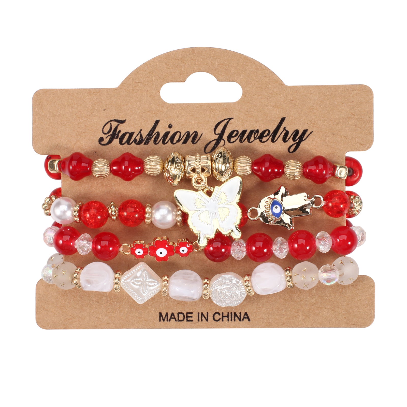 Boho Floral Cross Butterfly Beaded Bracelet