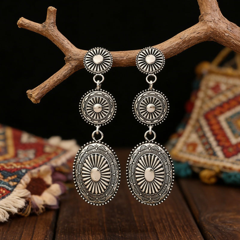 Western Vintage Cross Earrings