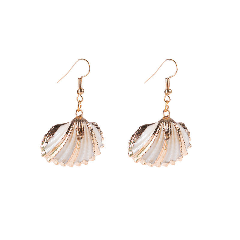 2019aliexpress's Gold-rimmed Ocean-style Conch and Shell Earrings Are - product image 7