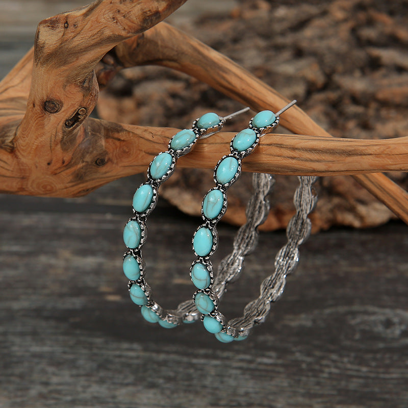 Western Turquoise Vintage Cross Earrings - product image 1
