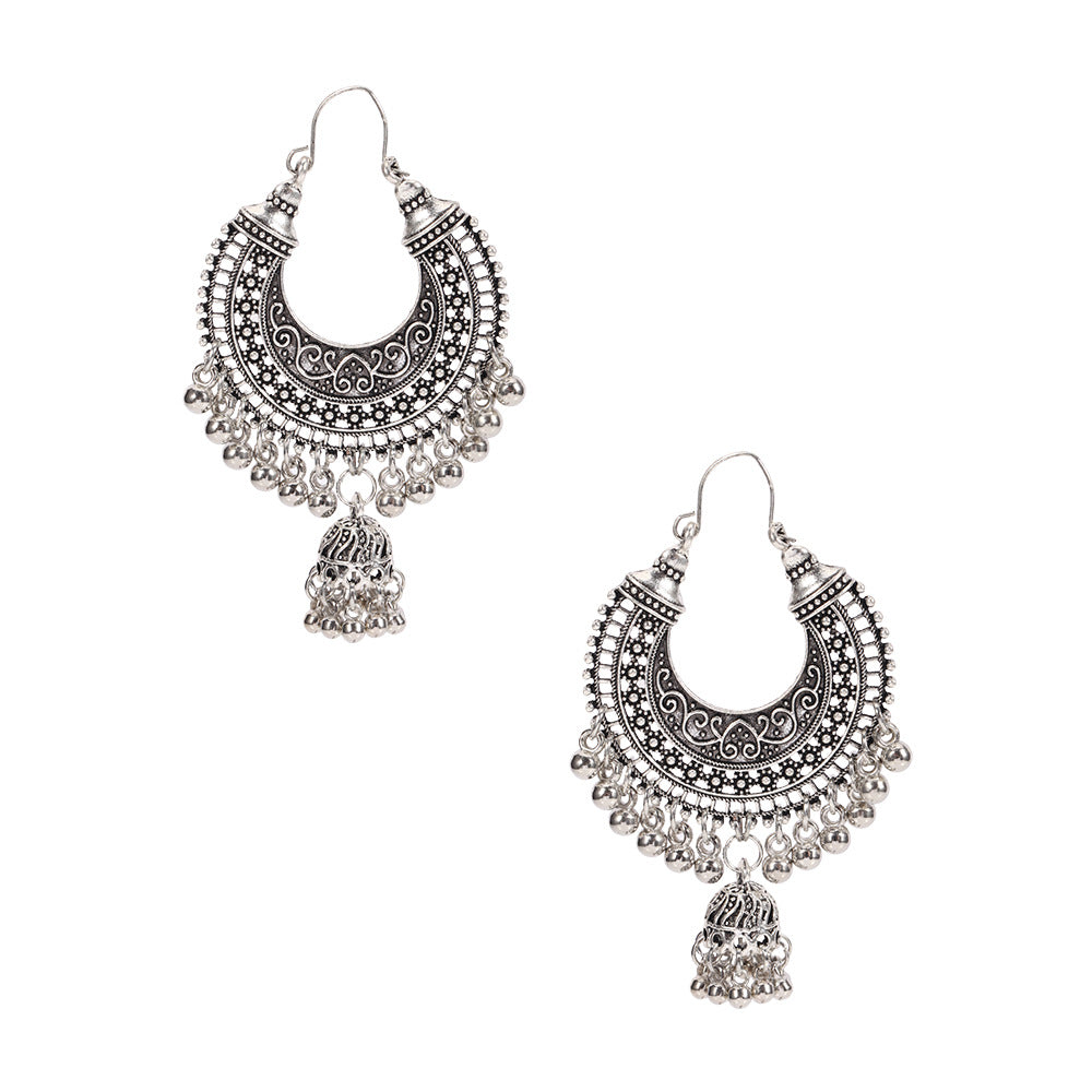 Vintage Statement Floral Moon Earrings - product image 5