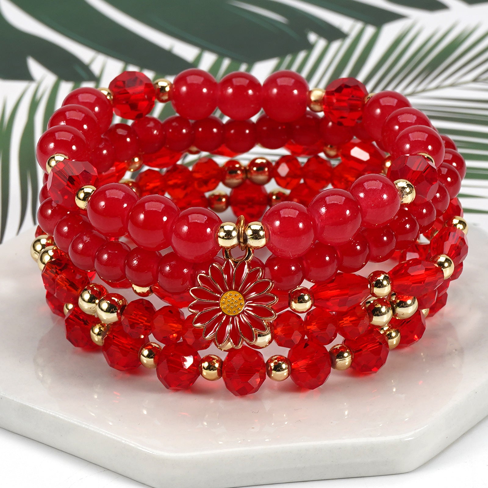 Boho Floral Cross Beaded Crystal Necklace - product image 30