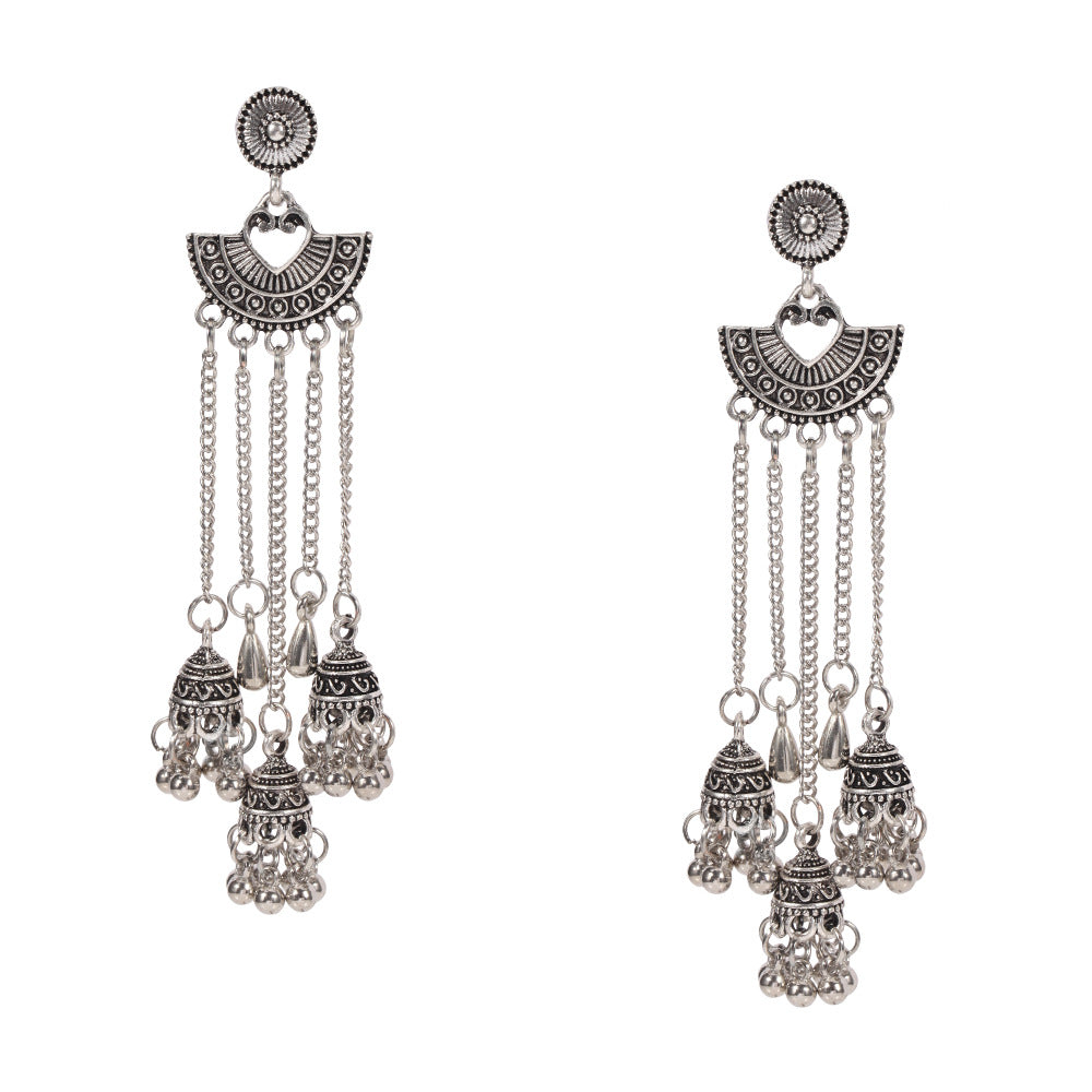 Boho Vintage Heart Cross Earrings