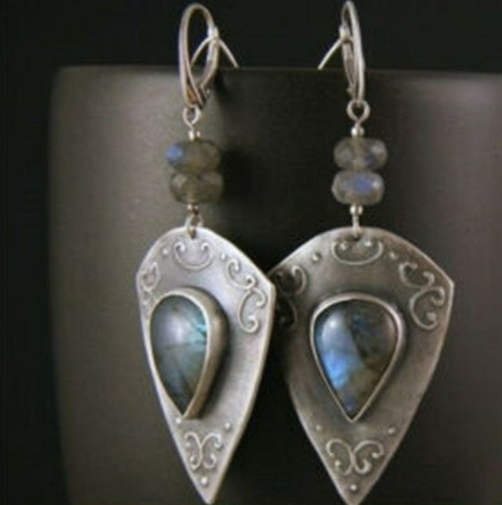Earrings Inlaid with Sea Blue Topaz for Women Creative Rotating Water Drop - product image 33