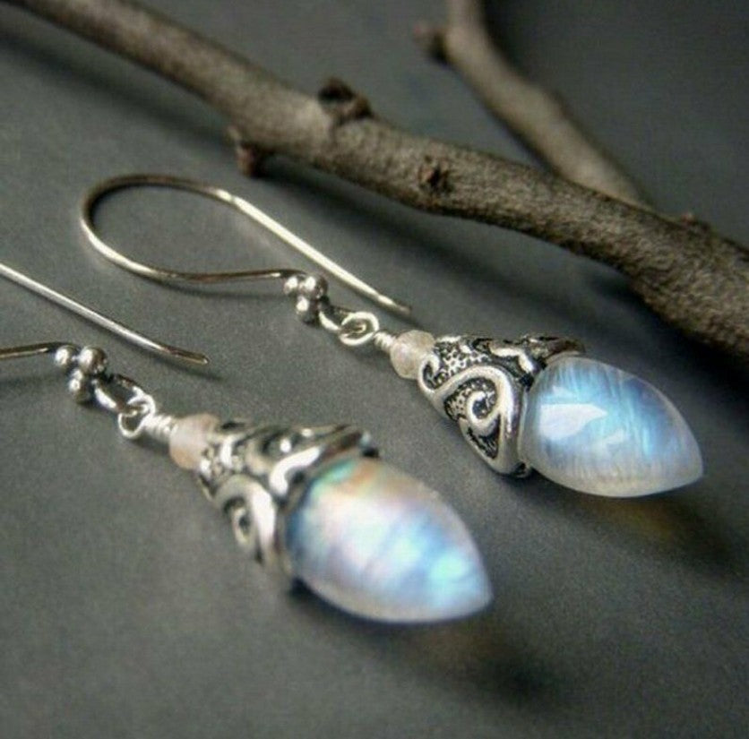 Earrings Inlaid with Sea Blue Topaz for Women Creative Rotating Water Drop - product image 5