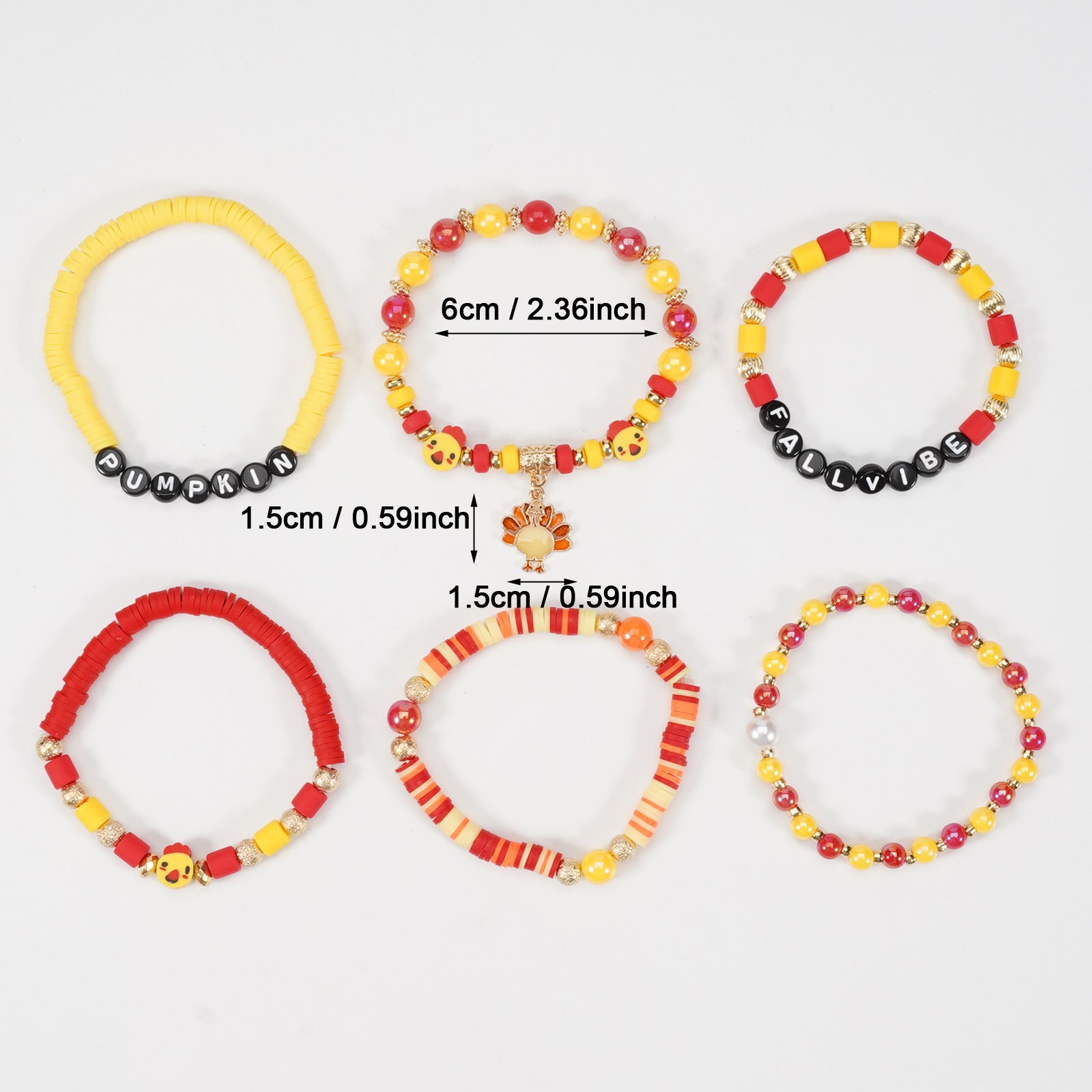 Thanksgiving Bracelet Autumn Maple Leaf Turkey Pumpkin Cartoon Cute Party - product image 20
