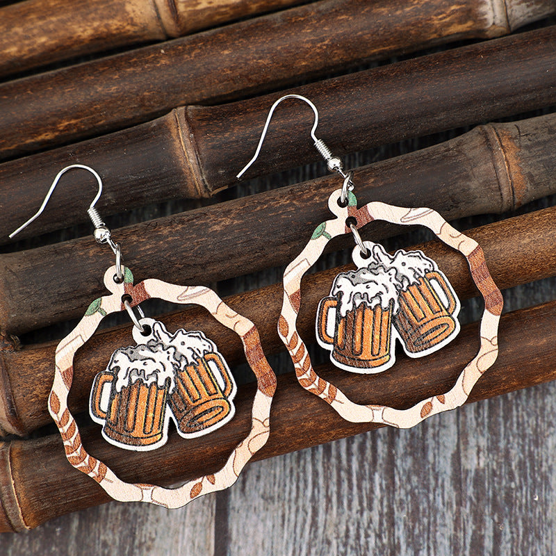 Cross Wood Earrings - product image 3