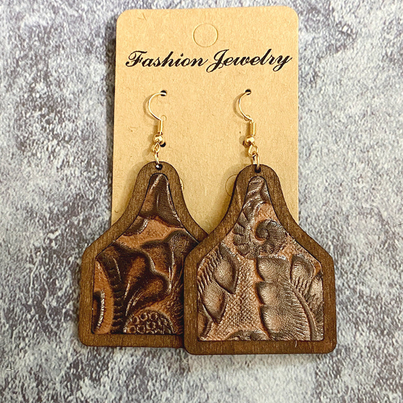 Western Vintage Cactus Leather Earrings - product image 7
