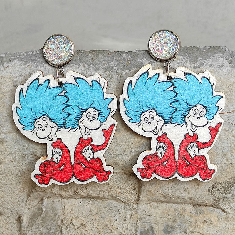 Cute Student-teacher Earrings - Shiny Stainless Steel Base - Steel Pin Studs - product image 2
