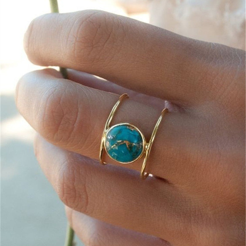 Turquoise Vintage Resin Ring for Women - product image 1