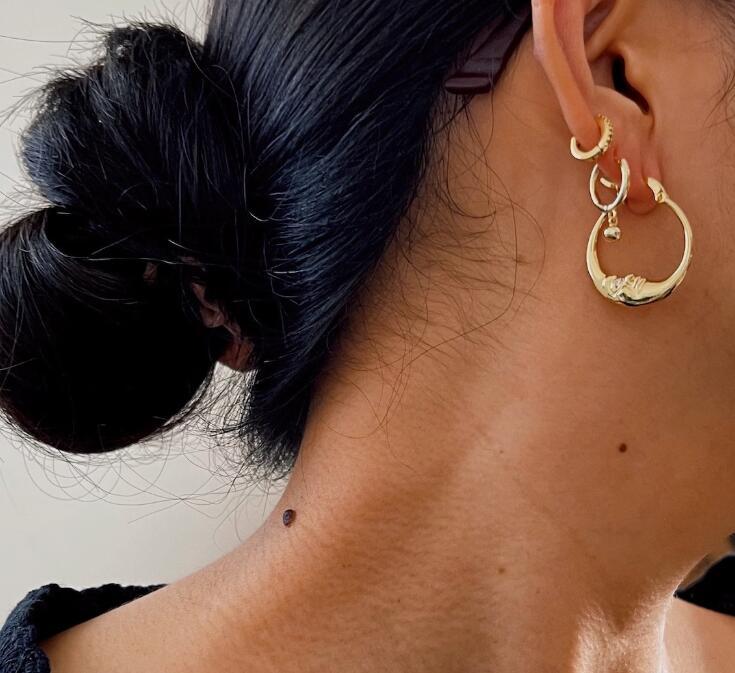 Boho Vintage Moon Cross Earrings - product image 3