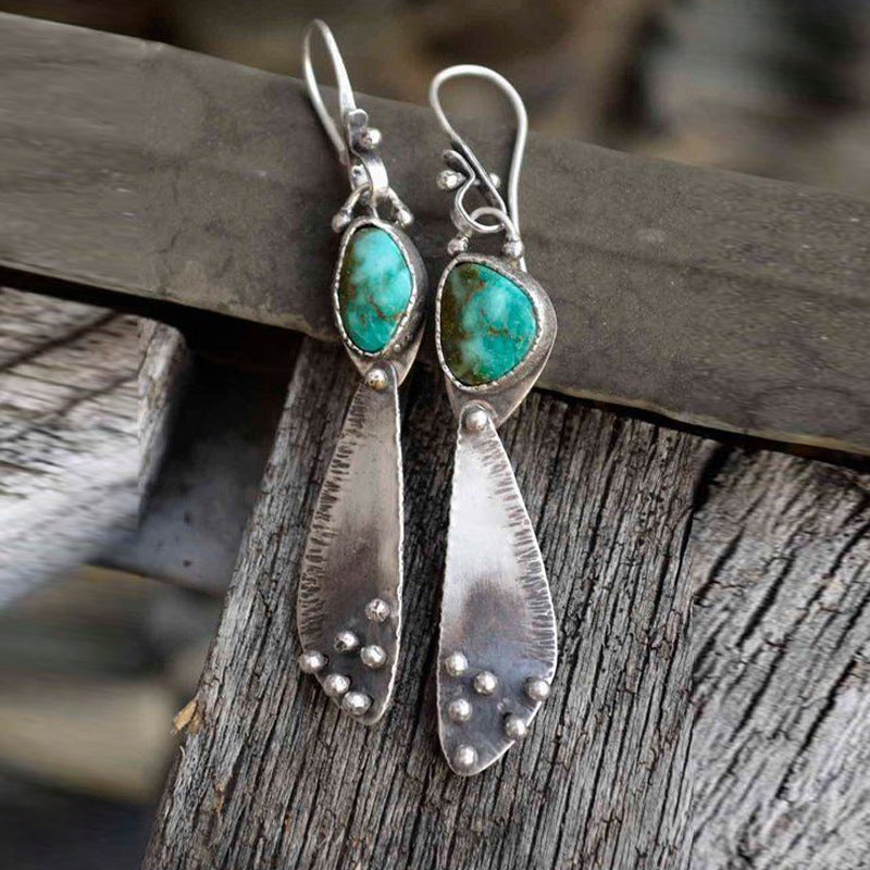 Turquoise Vintage Geometric Earrings - product image 6