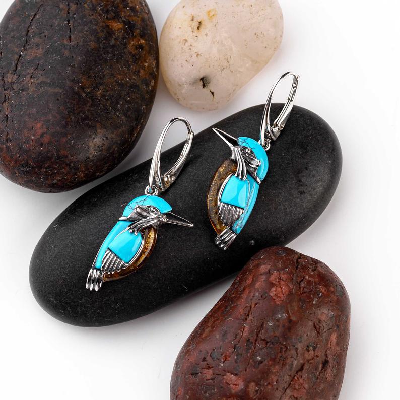 Turquoise Vintage Cross Earrings