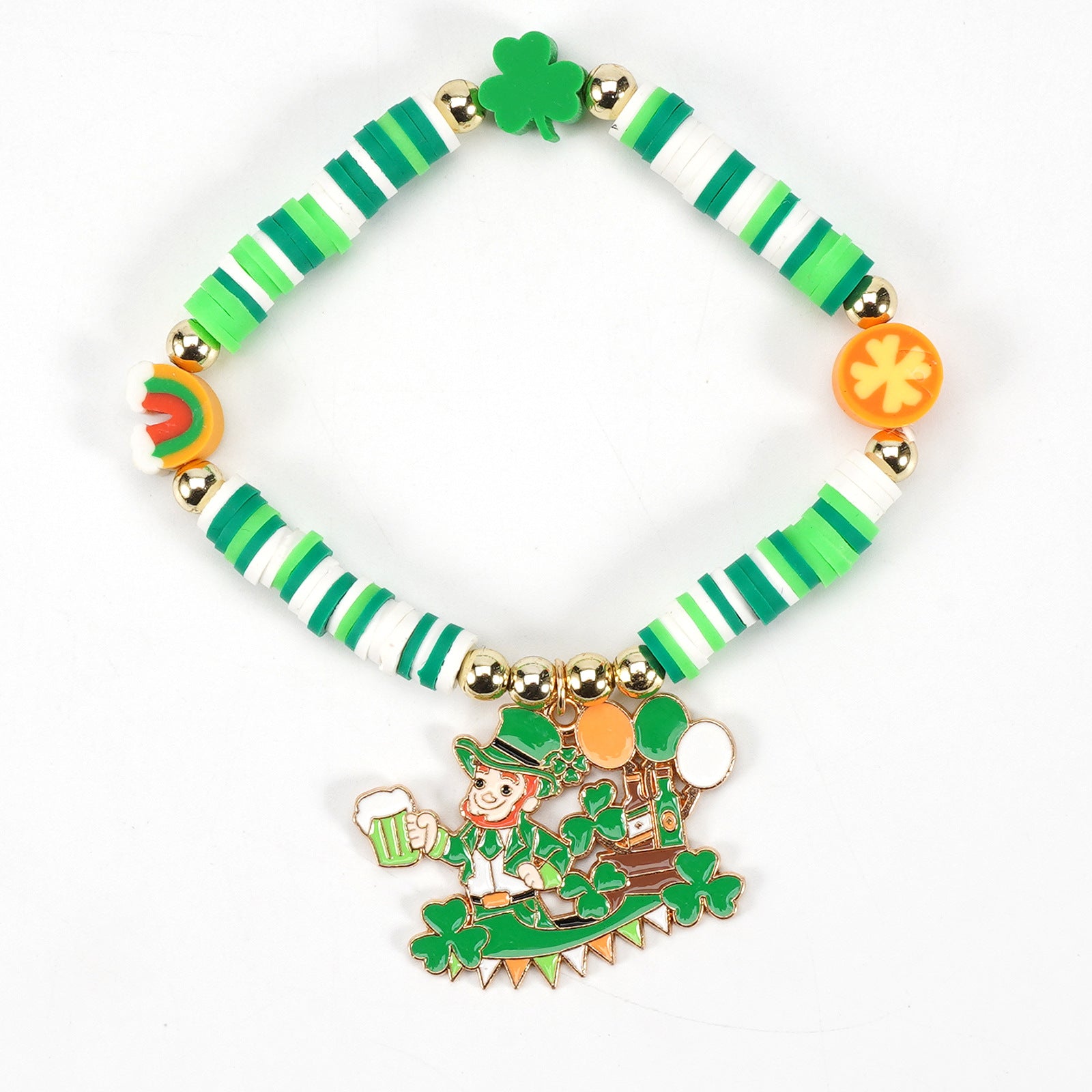 St. Patrick's Day Bracelet with A Fresh Green Clover Pendant and Lucky Letter - product image 4