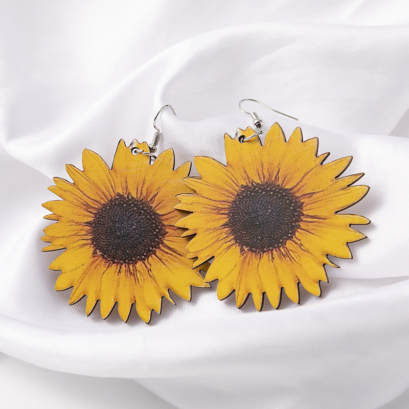 Floral Wood Earrings