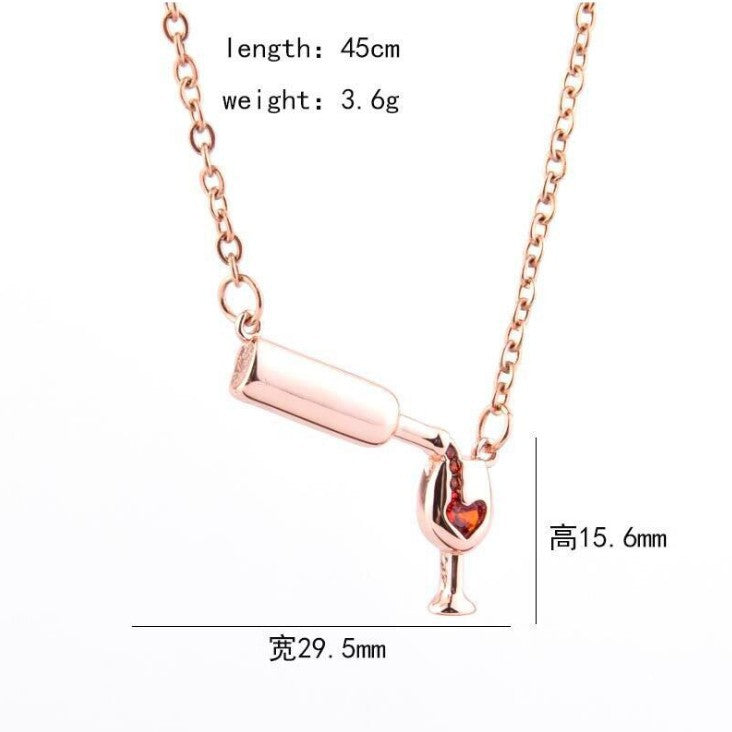 Heart Wine Glass Necklace for Women - product image 4